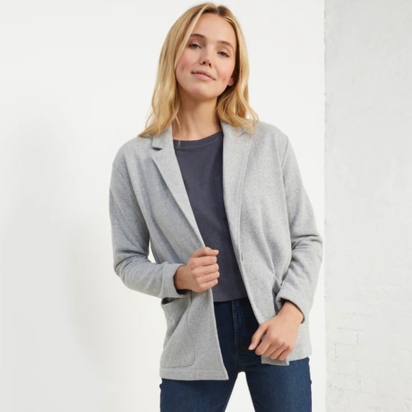🪴 Hemp Fleece Sweatshirt Blazer | UpWest | Medium Heather Grey | NWT (Size M) - Picture 1 of 4